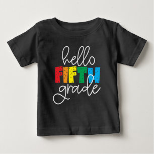 T-shirt Pour Bébé Bonjour 5e année - Amusants Retour à l'école ensei