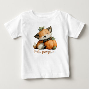 T-shirt Pour Bébé Bonjour Citrouille mignon Fox Halloween Design