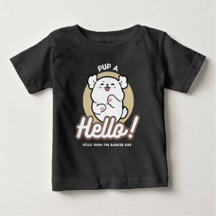 T-shirt Pour Bébé Bonjour du côté écorché - Jolie conception chien