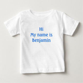 T-shirt Pour Bébé Bonjour, Je m'appelle Benjamin