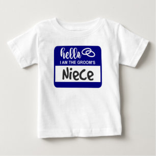 T-shirt Pour Bébé Bonjour Je suis l'insigne du nom du Mariage de la 