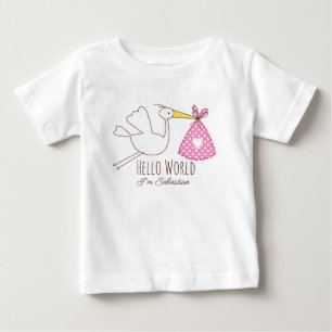 T-shirt Pour Bébé Bonjour le monde bébé garçon Je m'appelle Sébastie
