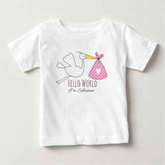 T-shirt Pour Bébé Bonjour le monde bébé garçon Je m'appelle Sébastie
