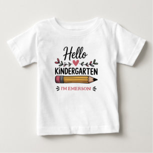 T-shirt Pour Bébé Bonjour maternelle personnalisé retour à l'école