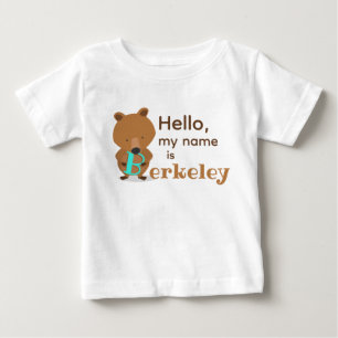 T-shirt Pour Bébé Bonjour nom ours