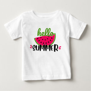 T-shirt Pour Bébé Bonjour Pastèque d'été 