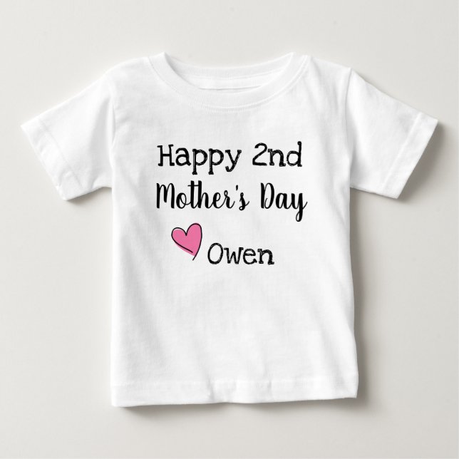 T-shirt Pour Bébé Bonne 2e Chemise de Fête des Mères (Devant)