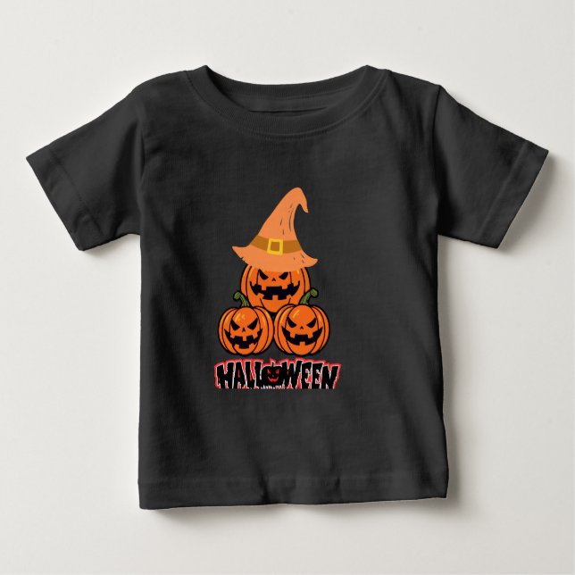 T-shirt Pour Bébé Bonne Fille Halloween mignonne (Devant)