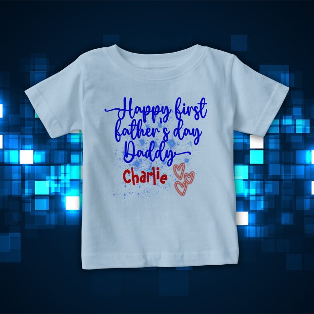 T-shirt Pour Bébé Bonne première Fête des pères papa | (Créateur téléchargé)