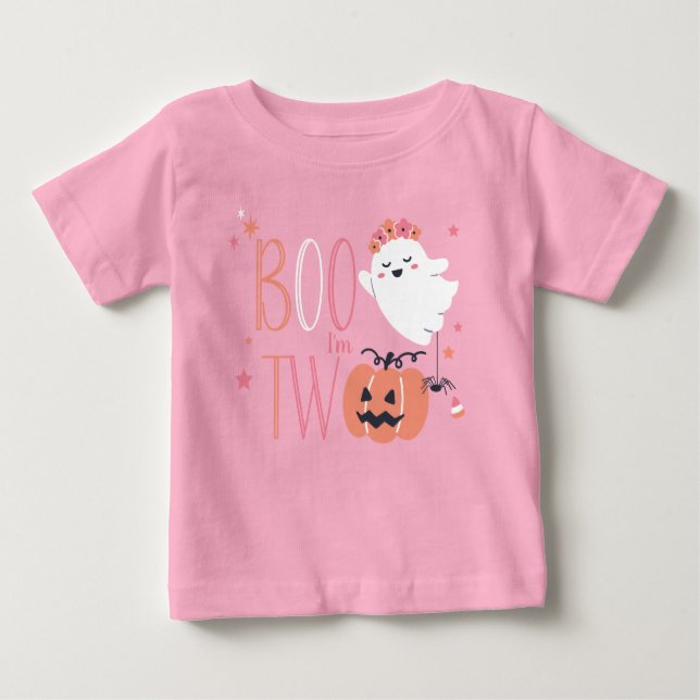 T-shirt Pour Bébé Boo I'm Turning Two Birthday (Devant)