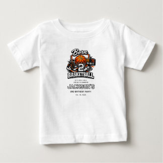 T-shirt Pour Bébé Born 2 Basketball | Sports Themed 2nd Birthday