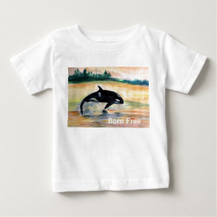 T-shirt Pour Bébé Borne Gratuite Bébé Bébé Jersey fin T-shirt, Blanc
