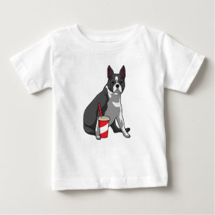 T-shirt Pour Bébé Boston Terrier avec boisson