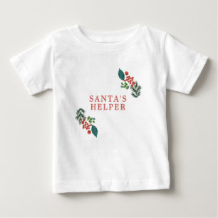 T-shirt Pour Bébé Botanique Aide du Père Noël Fêtes de Noël