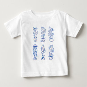 T-shirt Pour Bébé Botaniques océaniques surréalistes