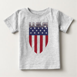 T-shirt Pour Bébé Bouclier du drapeau américain patriotique USA