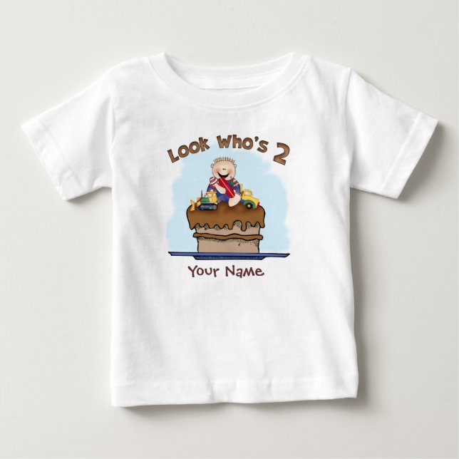T-shirt Pour Bébé Boue de chocolat 2e anniversaire Personnalisé (Devant)