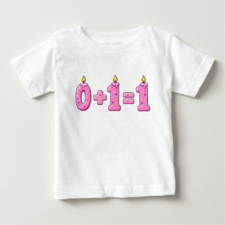 T-shirt Pour Bébé Bougie de premier anniversaire avec glaçage rose p