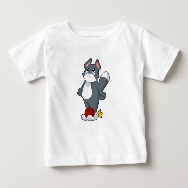 T-shirt Pour Bébé Boule de bowling de chat (Devant)