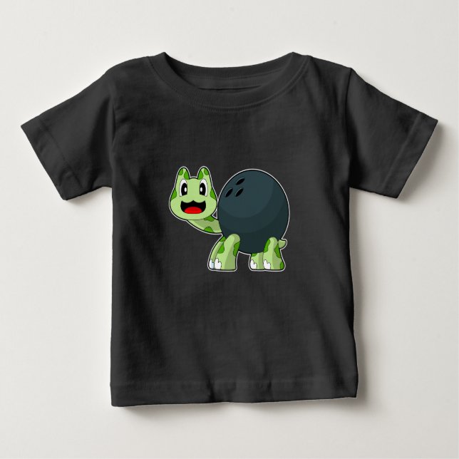 T-shirt Pour Bébé Boule de bowling de tortue (Devant)