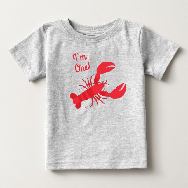 T-shirt Pour Bébé Boule de homard Anniversaire Fête Enfants mignons (Devant)
