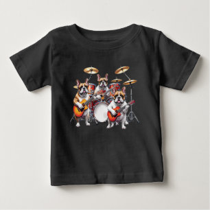T-shirt Pour Bébé Bouledogue français groupe de musique Bouledogues
