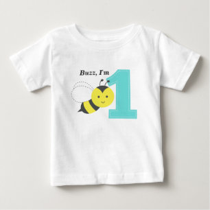 T-shirt Pour Bébé Bourdonnez, je suis un, le premier anniversaire,