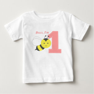 T-shirt Pour Bébé Bourdonnez, je suis un, le premier anniversaire,