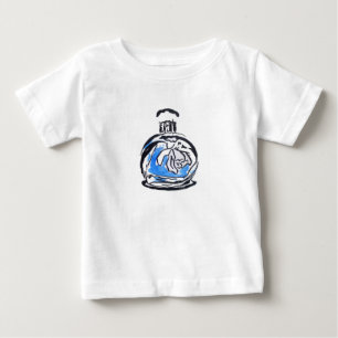 T-shirt Pour Bébé Bouteille de parfum d'illustration de mode bleue