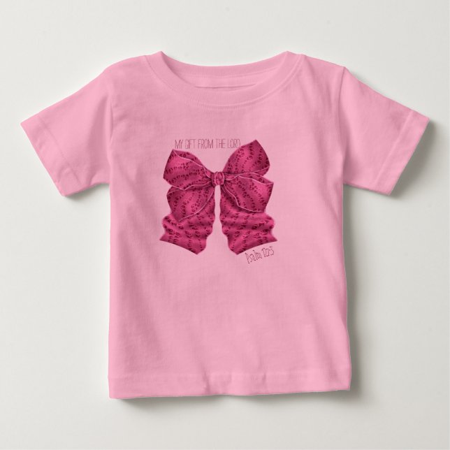 T-shirt Pour Bébé Bow Tutu rose foncé (Devant)