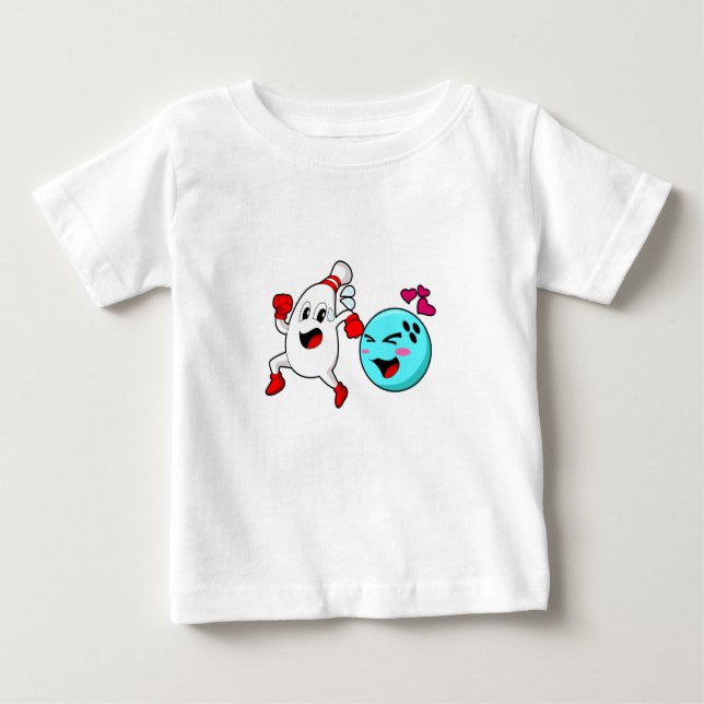 T-shirt Pour Bébé Bowling Bowling Bowling (Devant)