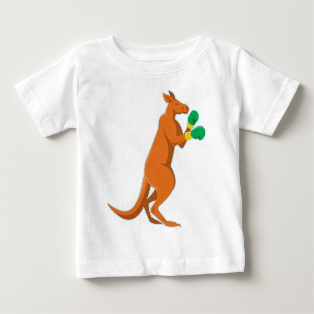 T-shirt Pour Bébé boxe de boxeur de kangourou rétro (Devant)