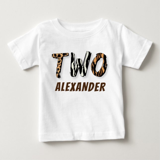 T-shirt Pour Bébé Boy Wild Safari 2ème anniversaire (Devant)