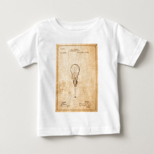 T-shirt Pour Bébé Brevet Edison Bulbe (Devant)