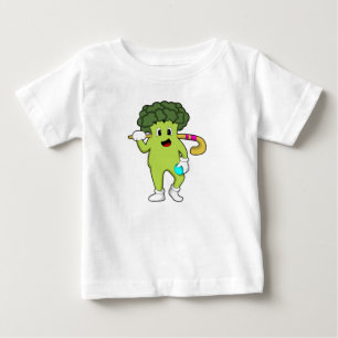 T-shirt Pour Bébé Broccoli à Hockey avec chauve-souris de hockey