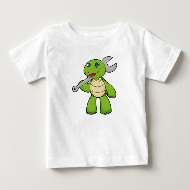 T-shirt Pour Bébé Broche mécanique de tortue (Devant)