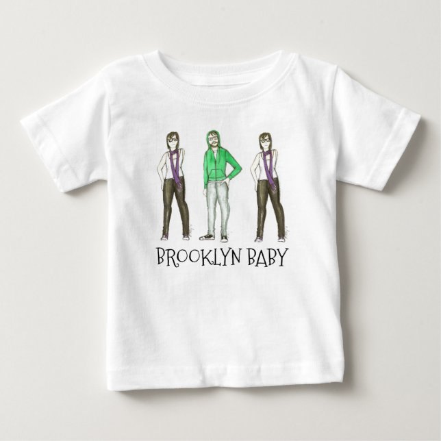 T-shirt Pour Bébé Brooklyn Baby NYC Williamsburg Hipster New York (Devant)