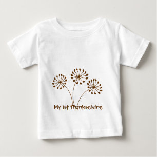 T-shirt Pour Bébé Brown Abstrait Dandelion Floral