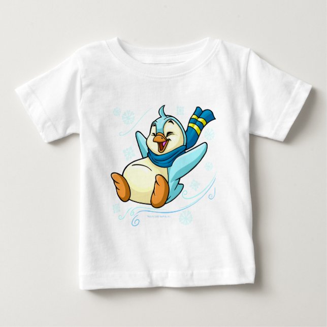 T-shirt Pour Bébé Bruce bleu glissant à travers la glace (Devant)