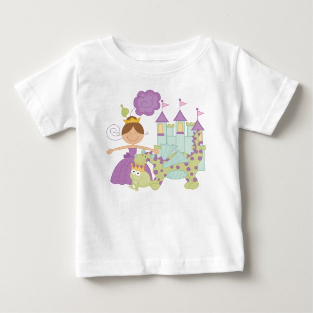 T-shirt Pour Bébé Brunette Princesse (Devant)