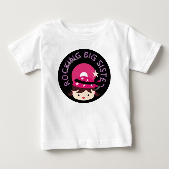 T-shirt Pour Bébé Brunette Rocking Big Sister (Devant)