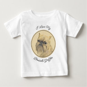 T-shirt Pour Bébé Bruxelles Griffon Rough Paining - Art Chien origin