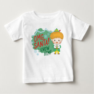 T-shirt Pour Bébé Buddy l'Elf OMG Santa ! Je le connais !