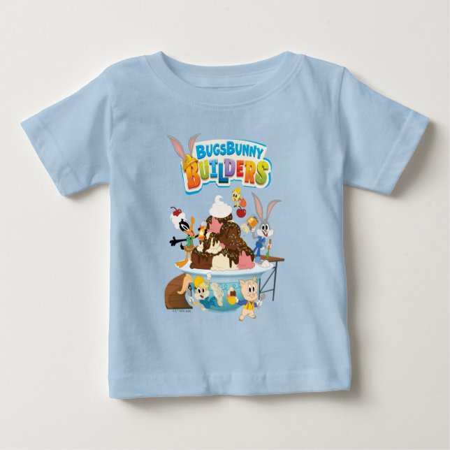T-shirt Pour Bébé BUGS BUNNY BUILDERS™| Looney Builders Crème glacée (Devant)