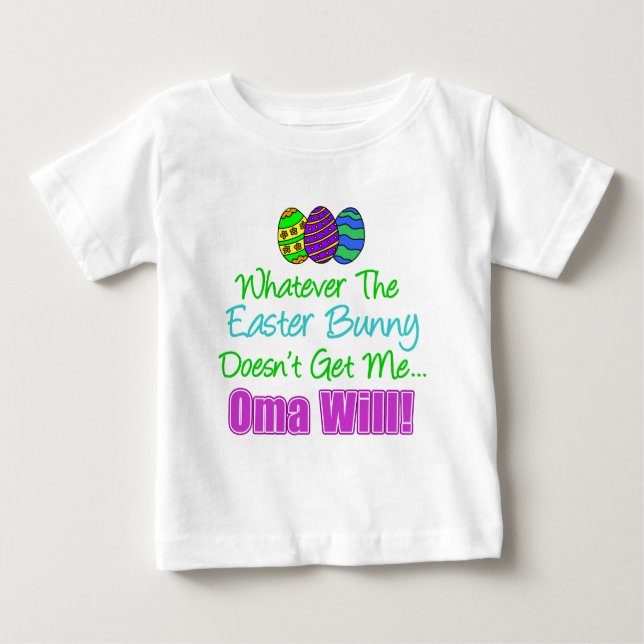 T-shirt Pour Bébé Bunny de Pâques Oma Will (Devant)