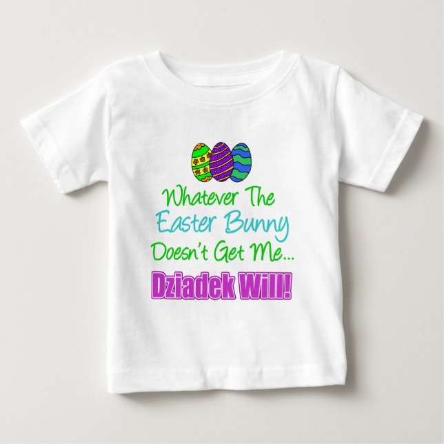 T-shirt Pour Bébé Bunny Dziadek de Pâques (Devant)