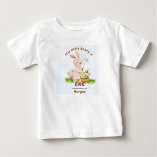 T-shirt Pour Bébé Bunny tourne un mignon bébé lapin 1er anniversaire