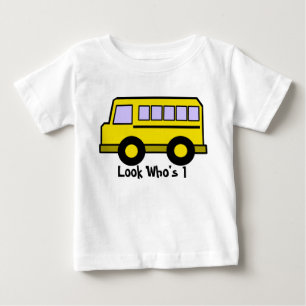 T-shirt Pour Bébé Bus scolaire/ Regardez qui est 1