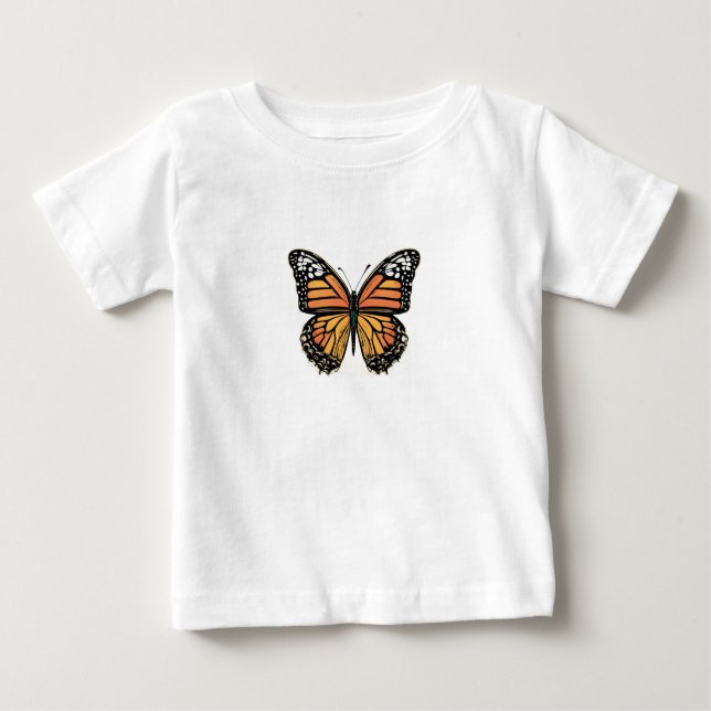 T-shirt Pour Bébé Butterfly Garden Harmony – Nature-Inspired Floral  (Devant)