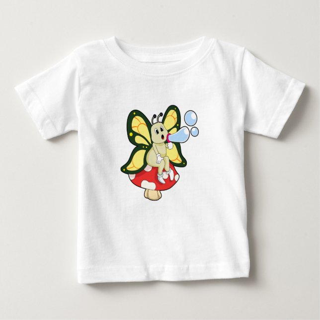 T-shirt Pour Bébé Butterfly with Soap bubbles (Devant)